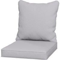 Outsunny Replacement Cushion Pillow for Patio Chair, Indoor Outdoor Seat and Back Cushion Set, Light Grey