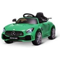 HOMCOM Compatible 12V Battery-powered 2 Motors Kids Electric Ride On Car GTR Toy with Parental Remote Control Music Lights MP3 for 3-5 Years Old Green