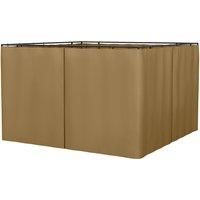 Outsunny Replacement Gazebo Curtain 4-Panel Sidewalls with Zipper for 3 x 3 (M) Yard Gazebos Canopy Tent Brown