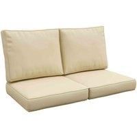 Outsunny 2 Seater Outdoor Seat Cushions, Backrest, Water Repellent Seat Pads for Dining Chair, Swing, Sofa, Beige