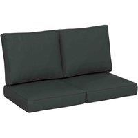 Outsunny 2 Seater Outdoor Seat Cushion with Back, for Garden, Charcoal Grey, Charcoal Grey