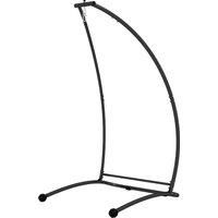 Outsunny Hammock Chair Stand, C Shape Hanging Heavy Duty Metal Frame Hammock Stand for Hanging Hammock Air Porch Swing Chair, Black