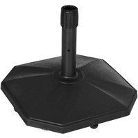 Outsunny 18kg Patio Parasol Base, Concrete Umbrella Base, 45.5cm Outdoor Umbrella Stand Holder for Parasol Poles 34mm, 38mm and 48mm, Black