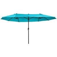 Outsunny 4.6M Garden Patio Umbrella Canopy Parasol Sun Shade witho Base Blue