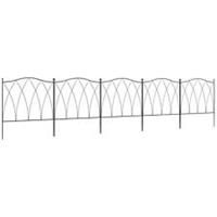 Outsunny 5PCs Decorative Garden Fencing Metal Border Edging