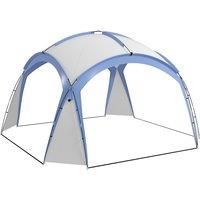 Outsunny 3.5 x 3.5M Camping Gazebo, Outdoor Event Shelter Dome Tent Garden Sun Shelter Patio Spire Arc Pavilion Camp Sun Shade, Light Blue