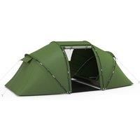 Outsunny 4-6 Man Camping Tent w/ Two Bedroom, Hiking Sun Shelter, UV Protection Tunnel Tent, Dark Green