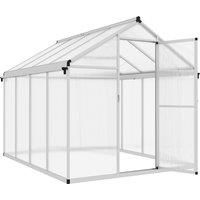 Outsunny 6 x 8ft Polycarbonate Greenhouse with Rain Gutters, Large Walk-In Green House with Door and Window, Garden Plants Grow House