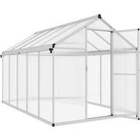 Outsunny 6 x 10ft Polycarbonate Greenhouse with Rain Gutters, Large Walk-In Green House with Window, Garden Plants Grow House with Aluminium