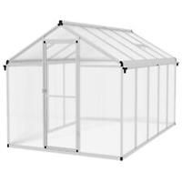 Outsunny 10x6ft Aluminium Greenhouse with/ Door Window Galvanised Base PC Panel