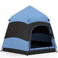 Outsunny 4 Person Pop Up Tent Camping Festival Hiking Shelter Family Blue&Black