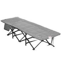 Outsunny Camping Bed w/ Carry Bag, Magazine Bag & Cup Holder, Black
