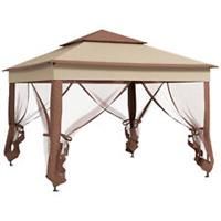 Outsunny Garden Folding Tent Heavy Duty Pop Up Gazebo for Party Khaki