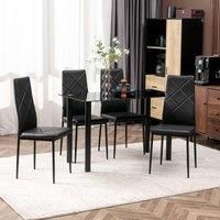 HOMCOM Dining Table Set For 4 Modern Kitchen Table And Chairs With Padded Seat