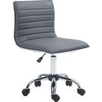 Vinsetto Adjustable Swivel Office Chair with Armless Mid-Back in PU Leather and Chrome Base - Dark Grey
