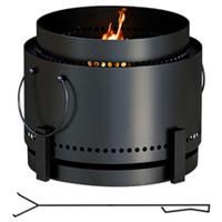 Outsunny 37cm Smokeless Wood Burning Firepit Metal Fire Pit, Black