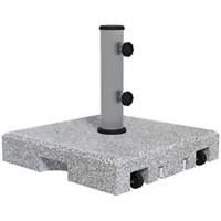 Outsunny 28kg Heavy Duty Granite Parasol Base with Wheels, Retractable Handle