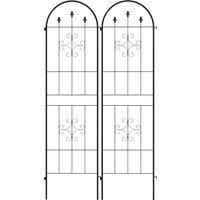 Outsunny Metal Trellis Set of 2, Garden Trellis for Climbing Plants Support Frames, Arrow Design
