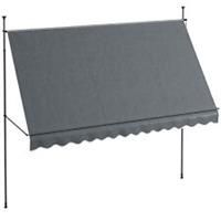 Outsunny 3.5 x 1.2m Freestanding Retractable Awning, Non-Screw Garden Awning