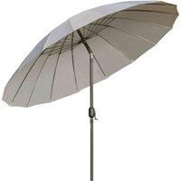 Outsunny 2.5m Round Curved Adjustable Parasol Sun Umbrella Metal Pole Grey