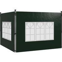 Outsunny Gazebo Side Panels, Sides Replacement with Window for 3x3(m) or 3x6m Gazebo Canopy, 2 Pack, Green