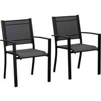Outsunny 2pc Patio Bistro Dining Chair - Black