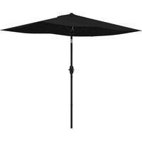 Garden Parasol Black Aluminium Steel Polyester 300L x 200W x 248Hcm Shade UV