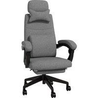 Vinsetto High Back Office Chair Reclining Computer Chair with Footrest Lumbar Support Adjustable Height Swivel Wheels Dark Grey