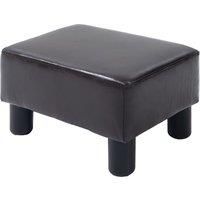 HOMCOM PU Leather Footstool Ottoman Cube with 4 Plastic Legs
