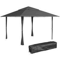 Outsunny 4 x 4m Outdoor Pop-Up Canopy Tent Gazebo Adjustable Legs Bag Dark Grey, Dark Grey