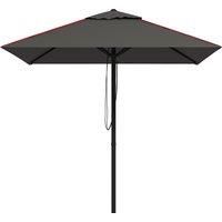 Outsunny Patio Parasol Umbrella with Vent, Garden Market Table Umbrella Sun Shade Canopy with Piping Side, Grey