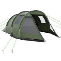 Outsunny 3-4 Persons Tunnel Tent, Two Room Camping Tent w/ Windows, Green