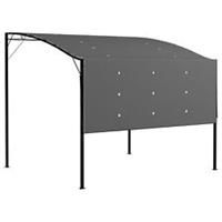 Outsunny 3 x 2.5m Patio Metal Gazebo Pergola Wall Mount Outdoor Shelter, Grey