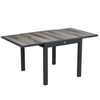 Outsunny Extendable Outdoor Dining Table Aluminium Rectangle Patio Table Grey