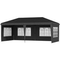 Outsunny 3 x 6m Pop Up Gazebo, Height Adjustable Marquee Party Tent with Sidewalls and Storage Bag, Black