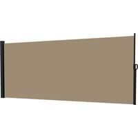 Outsunny Retractable Side Awning, Outdoor Privacy Screen for Garden, Hot Tub, Balcony, Terrace, Pool, 400 x 160cm, Khaki