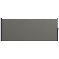 Outsunny Side Awning Retractable, Outdoor Privacy Screen, 400x160cm, Dark Grey