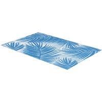 Outsunny Plastic Straw Reversible RV Outdoor Rug with Carry Bag, 182 x 274cm, Blue and Cream