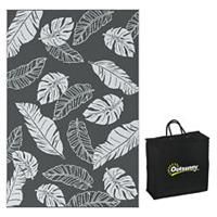 Outsunny Reversible Waterproof Outdoor Rug W/ Carry Bag, 182 x 274cm, Grey