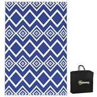 Outsunny Reversible Waterproof Outdoor Rug W/ Carry Bag, 182 x 274cm, Blue