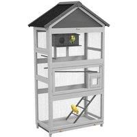 PawHut Bird Cage w/ Stands for Small Birds - Grey, Grey