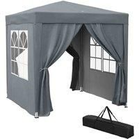 Outsunny 2mx2m Pop Up Gazebo Party Tent Canopy Marquee w/ Storage Bag Grey