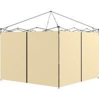 Outsunny Gazebo Side Panels, 2 Pack with Zipped Doors, Replacement for 3x3m or 3x6m Pop Up Gazebos, Beige