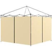 Outsunny 3x3(m) or 3x6m Pop Up Gazebo Side Panels, with Zipped Doors, Beige