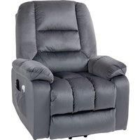 HOMCOM Lift Chair, Quick Assembly, Electric Riser and Recliner Chair with Vibration Massage, Heat, Side Pockets, Grey