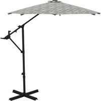 Outsunny 3(m) Convertible Cantilever Parasol and Centre-post Garden Parasol with Cross Base, 360 Rotation Banana Parasol with Crank Handle