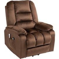 HOMCOM Lift Chair, Quick Assembly, Electric Riser and Recliner Chair with Vibration Massage, Heat, Side Pockets, Brown