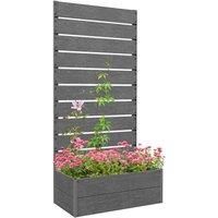 Outsunny Raised Garden Bed with Trellis and Drainage Hole, Planter Box, Grey, Dark Grey