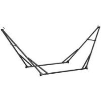 Outsunny Foldable Hammock Stand, 2 in 1 Hammock Net Stand, Hammock Chair Stand