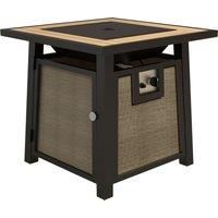 Outsunny 50,000 BTU Gas Fire Pit Table with Cover and Glass Beads, Brown